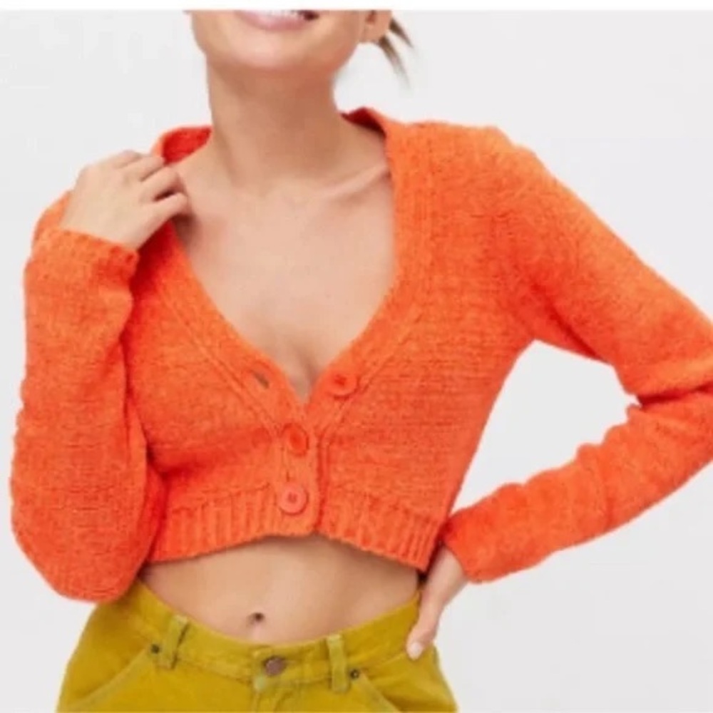 Vintage Urban Outfitters Vibrant Orange Cardigan